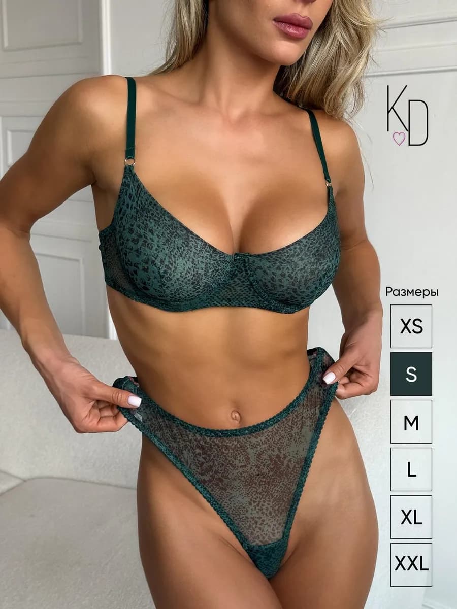 Комплект нижнего белья прозрачный сетка