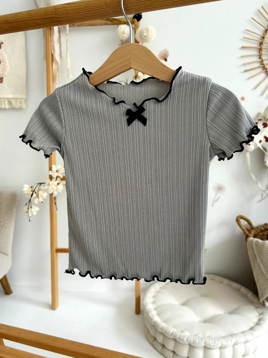 футболка детская с бантиком, майка летняя