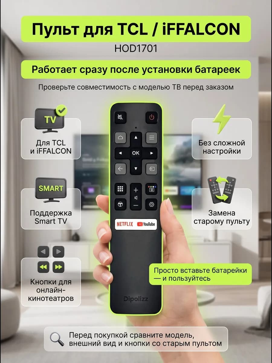 Пульт универсальный для телевизоров TСL HOD1701