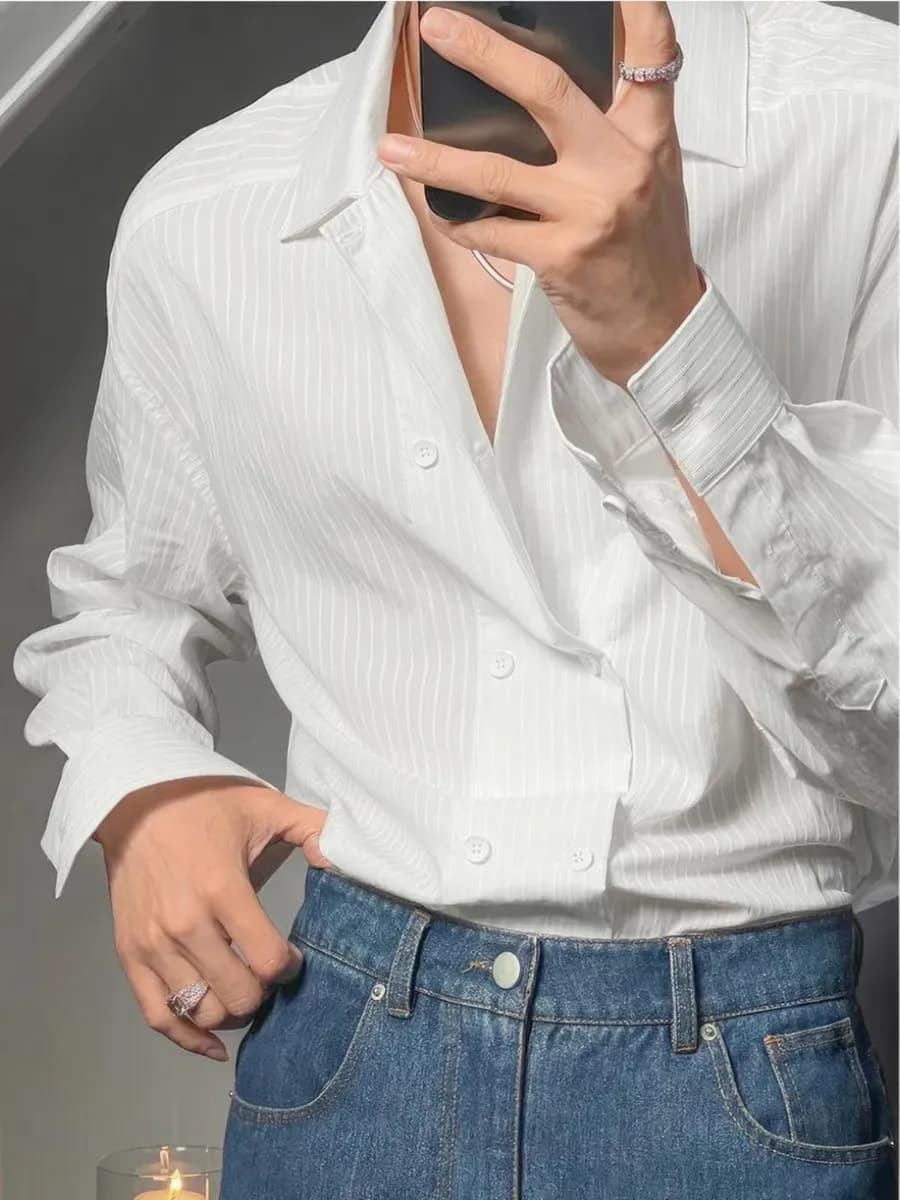 Рубашка с длинным рукавом на пуговицах