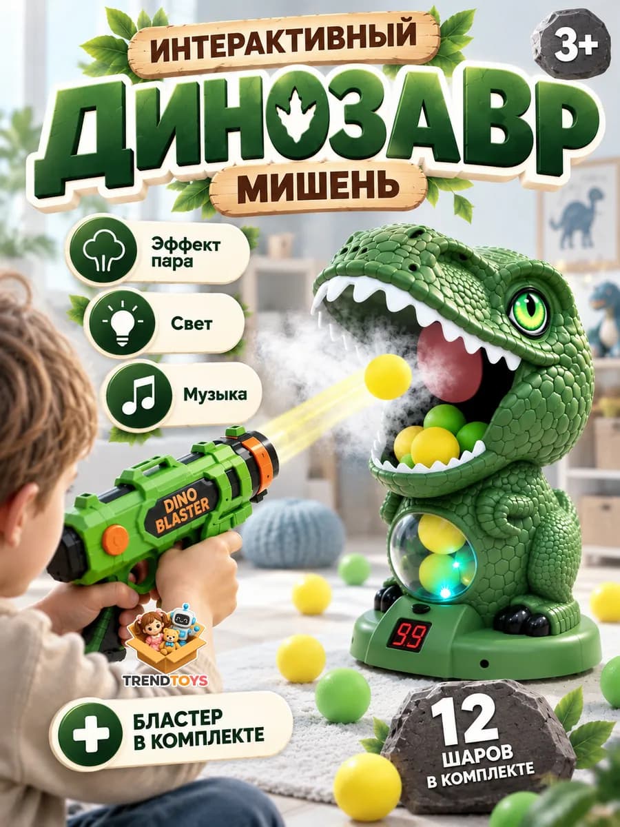 Интерактивная игра детский тир Динозавр