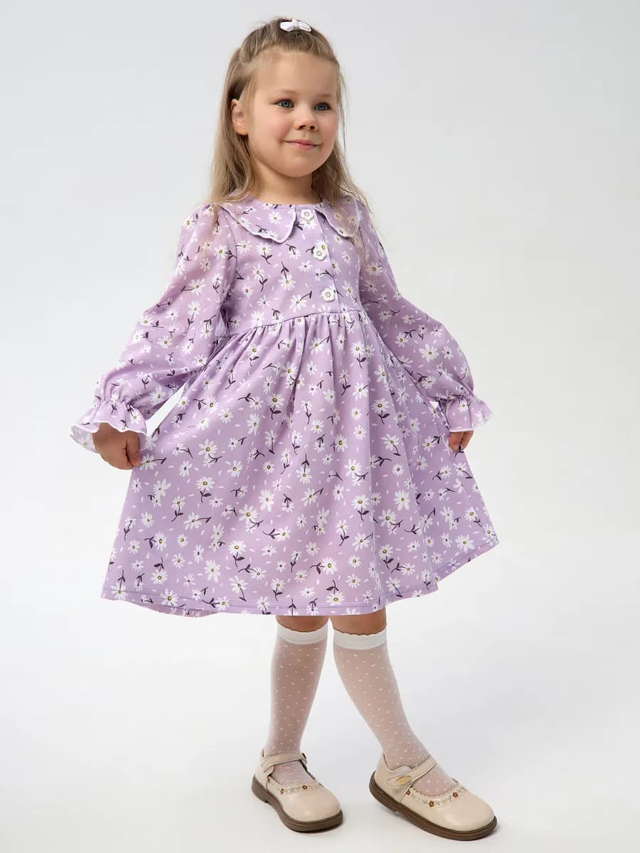 Платье в садик с длинным рукавом нарядное