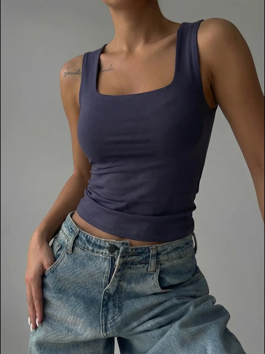 Топ двойной под пиджак из хлопка