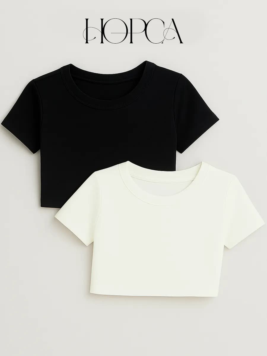 Кроп футболка с коротким рукавом набор 2 шт