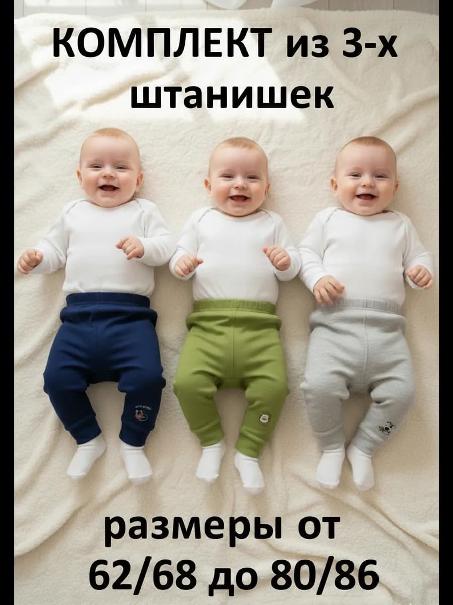 Штаны для малыша набор 3шт