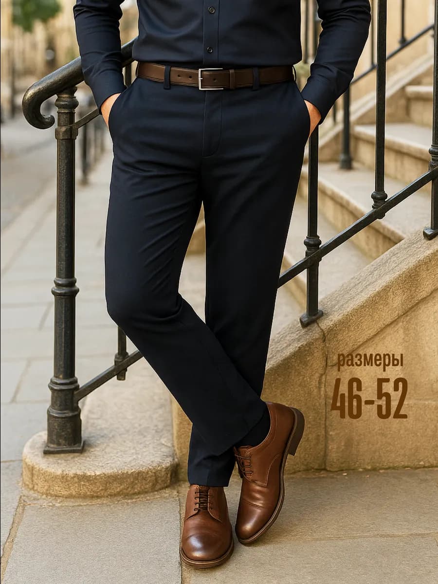 Брюки без стрелок классические зауженные легкие