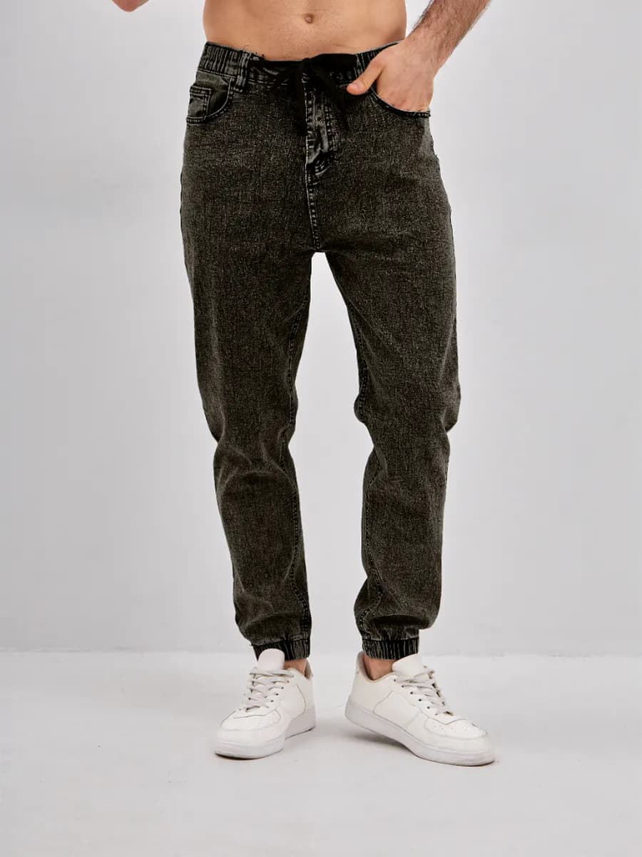 Брюки мужские джоггеры джинсовые - фото 1