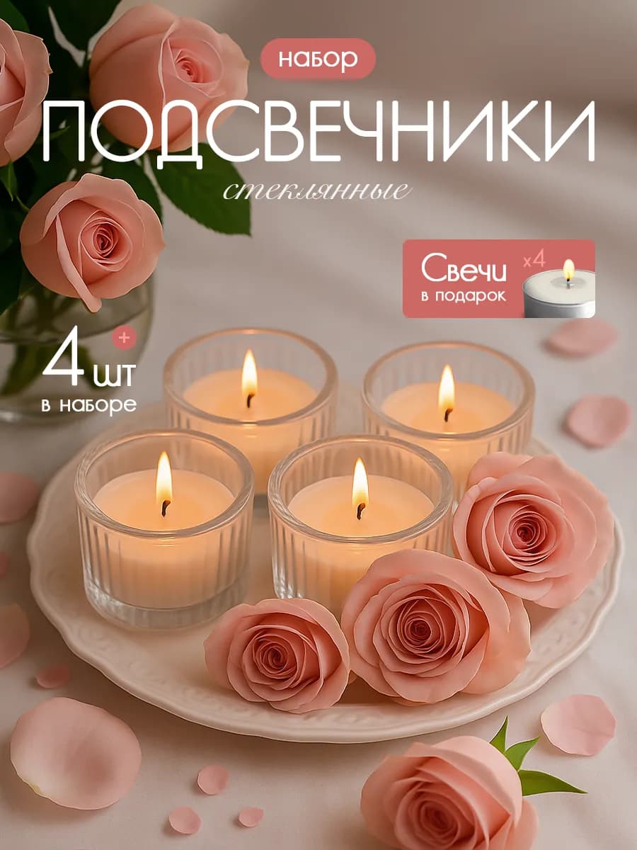 Подсвечники для чайных свечей набор