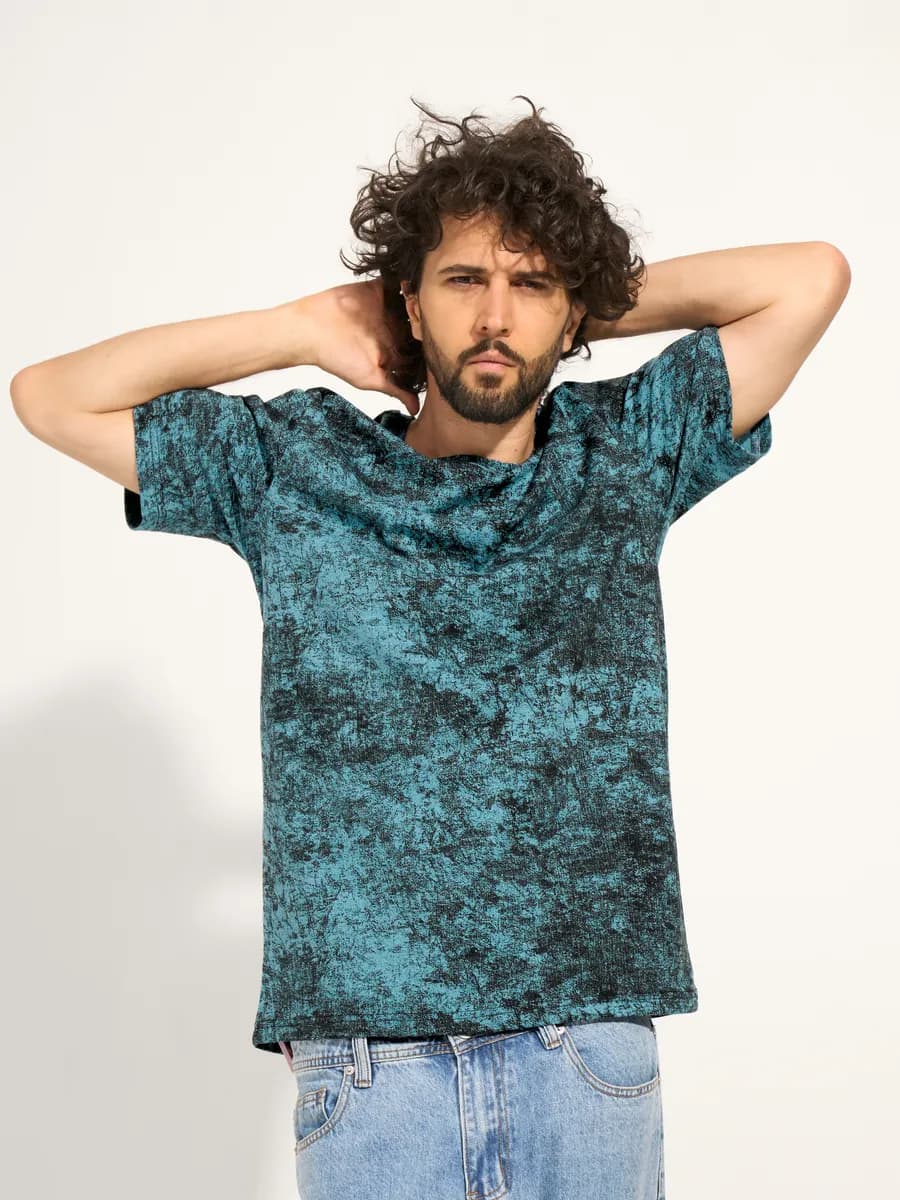 Футболка базовая с принтом оверсайз крой