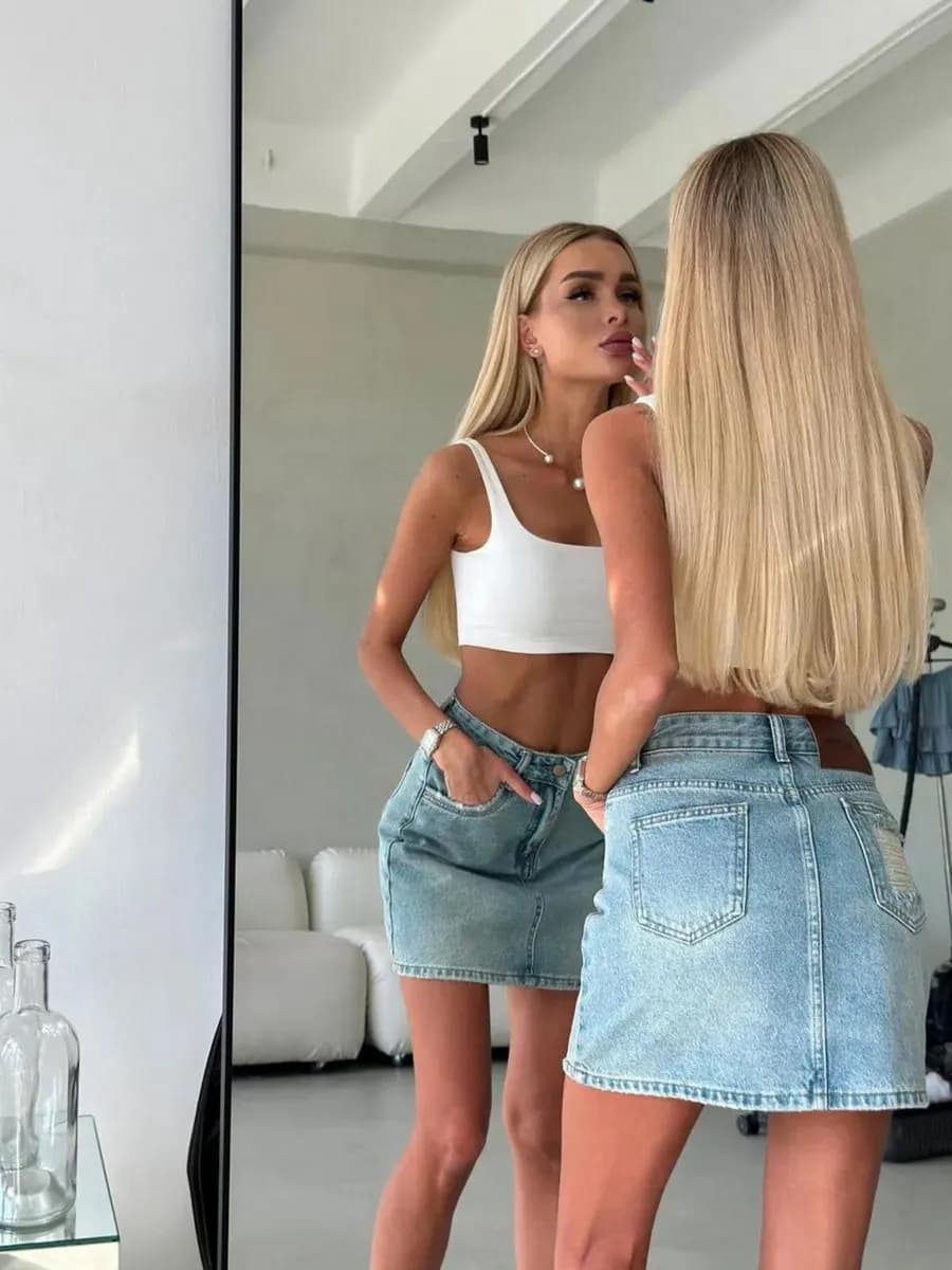 Юбка джинсовая мини