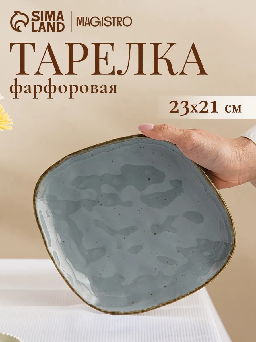 Тарелка для подачи 23х21 см Alpine Frost фарфоровая