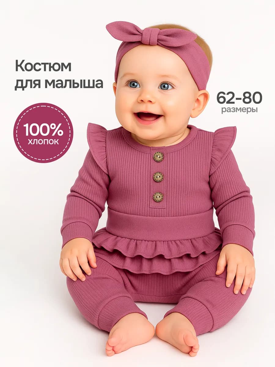 Костюм для новорожденных комплект детский боди и штанишки