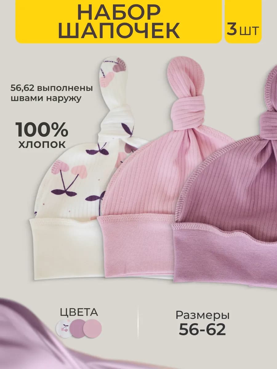 Шапочки для новорожденных