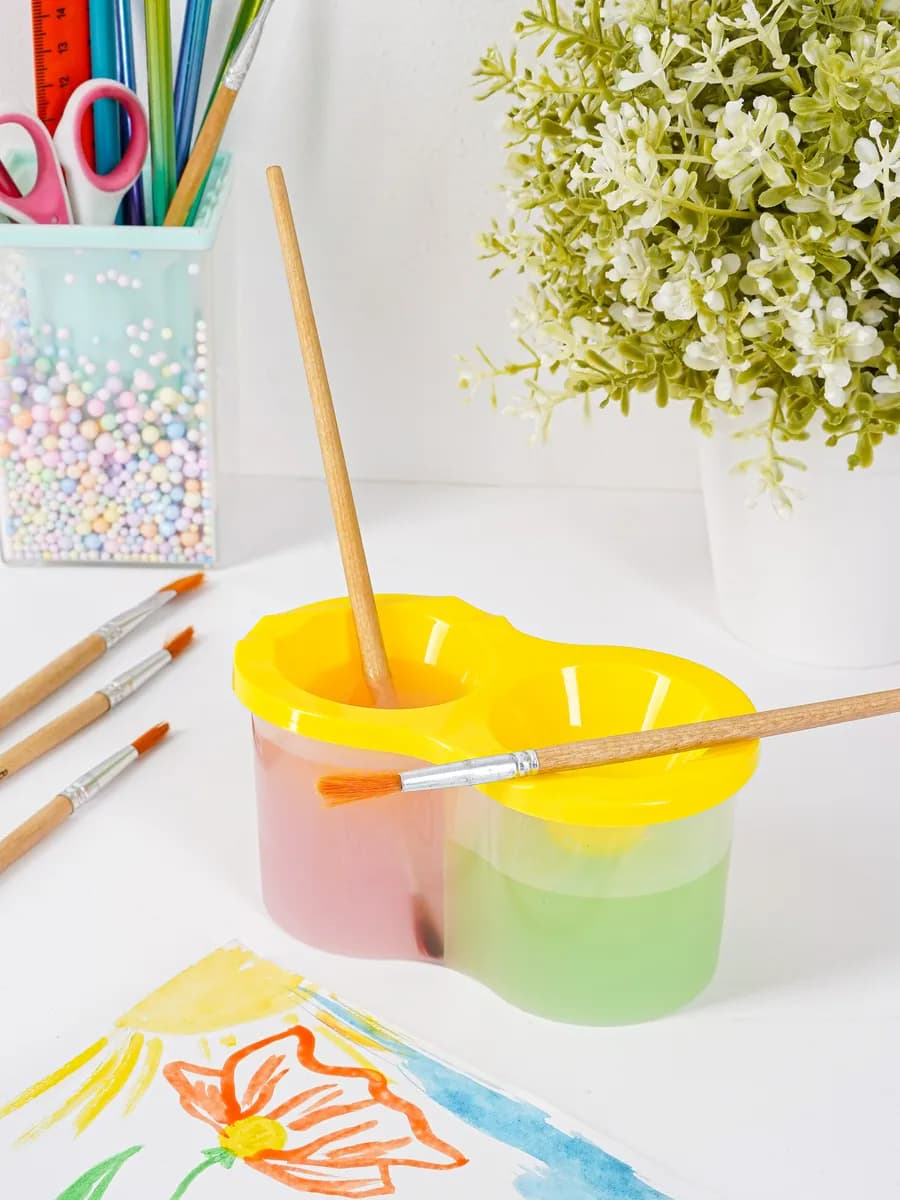 Стакан непроливайка для рисования двойной