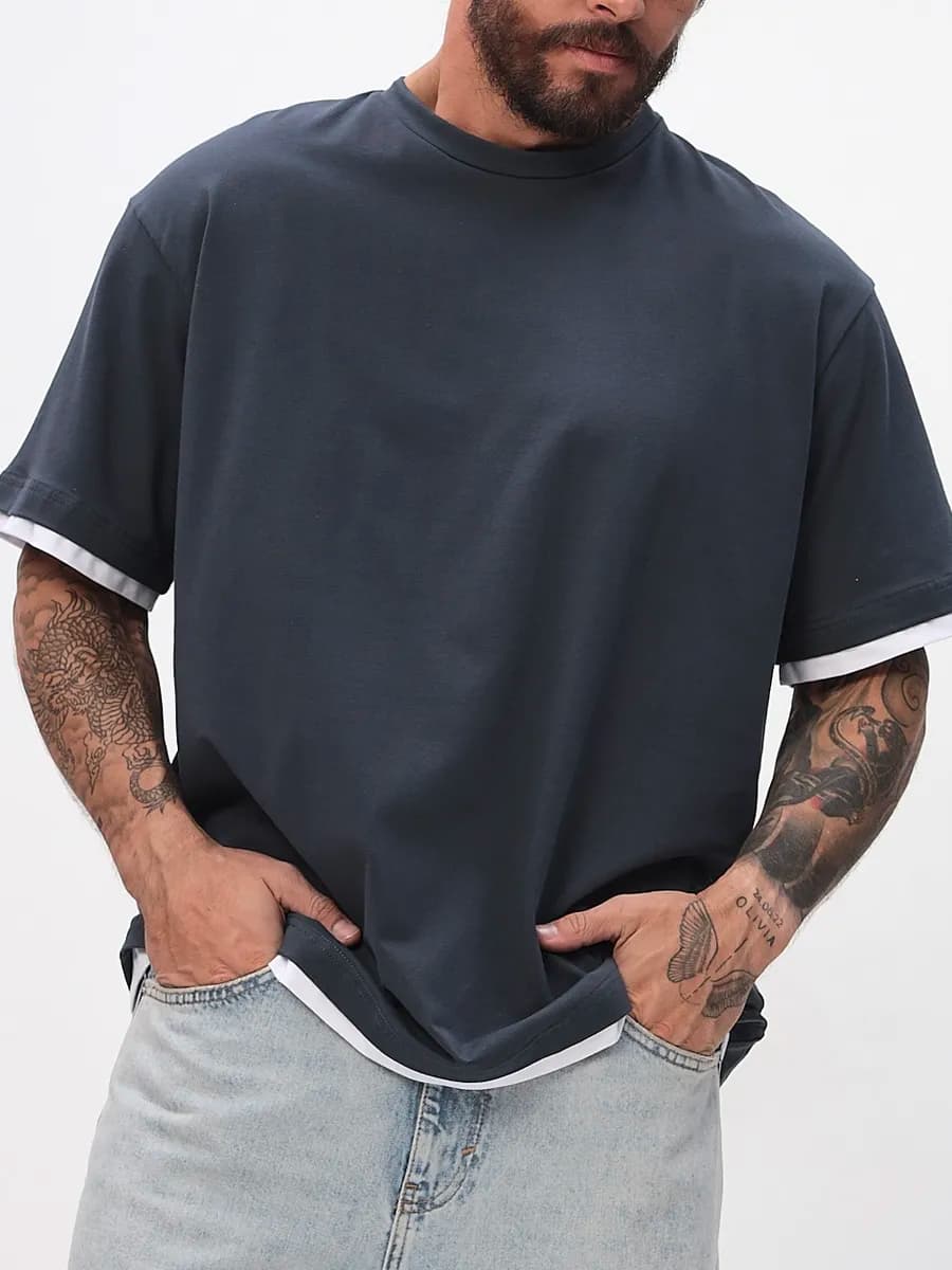 Футболка многослойная оверсайз