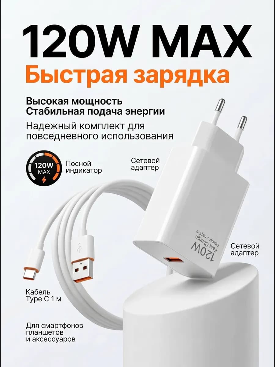 Быстрая зарядка Xiaomi type-c 120w