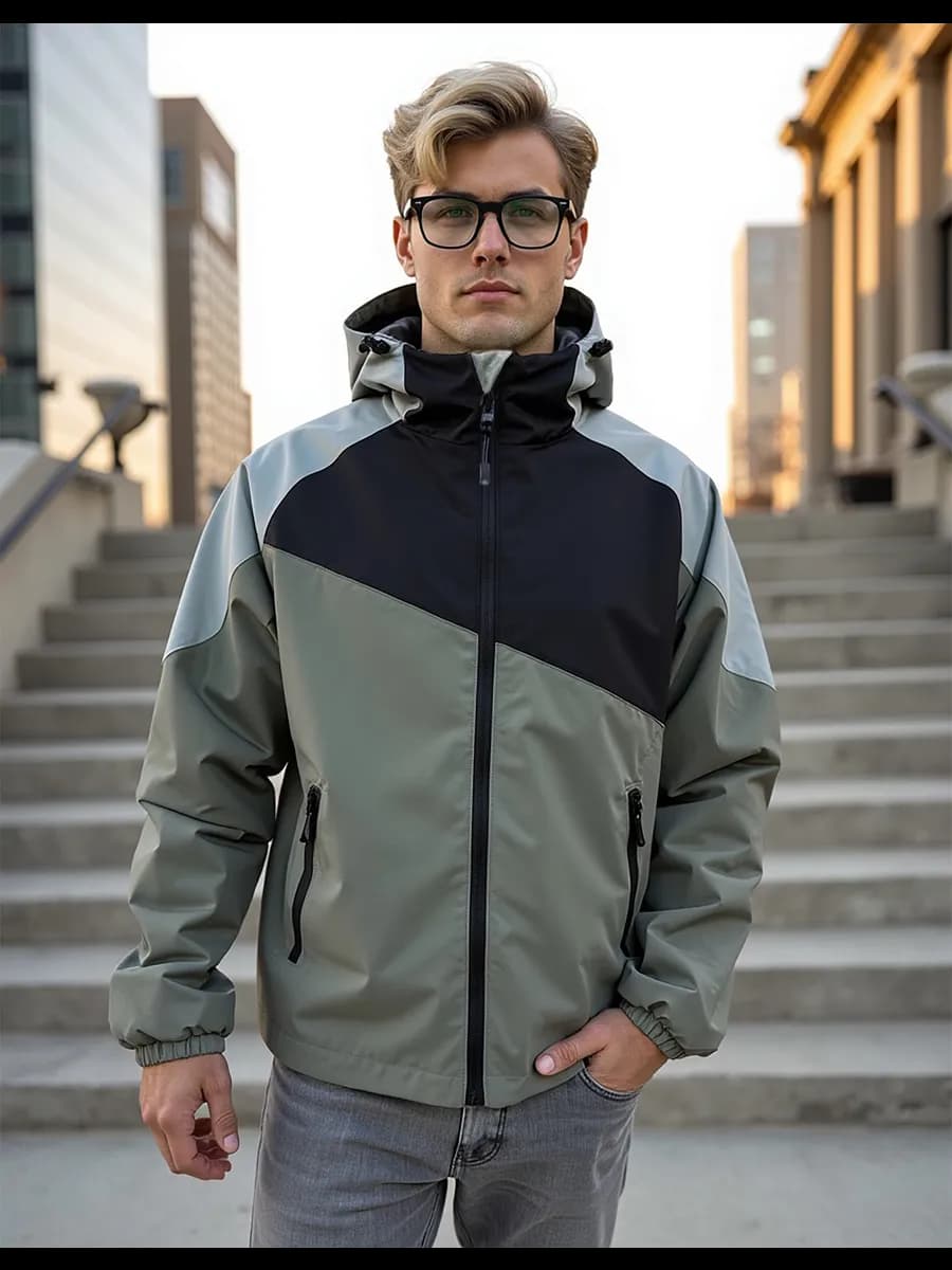 Ветровка осенняя легкая с капюшоном - фото 1