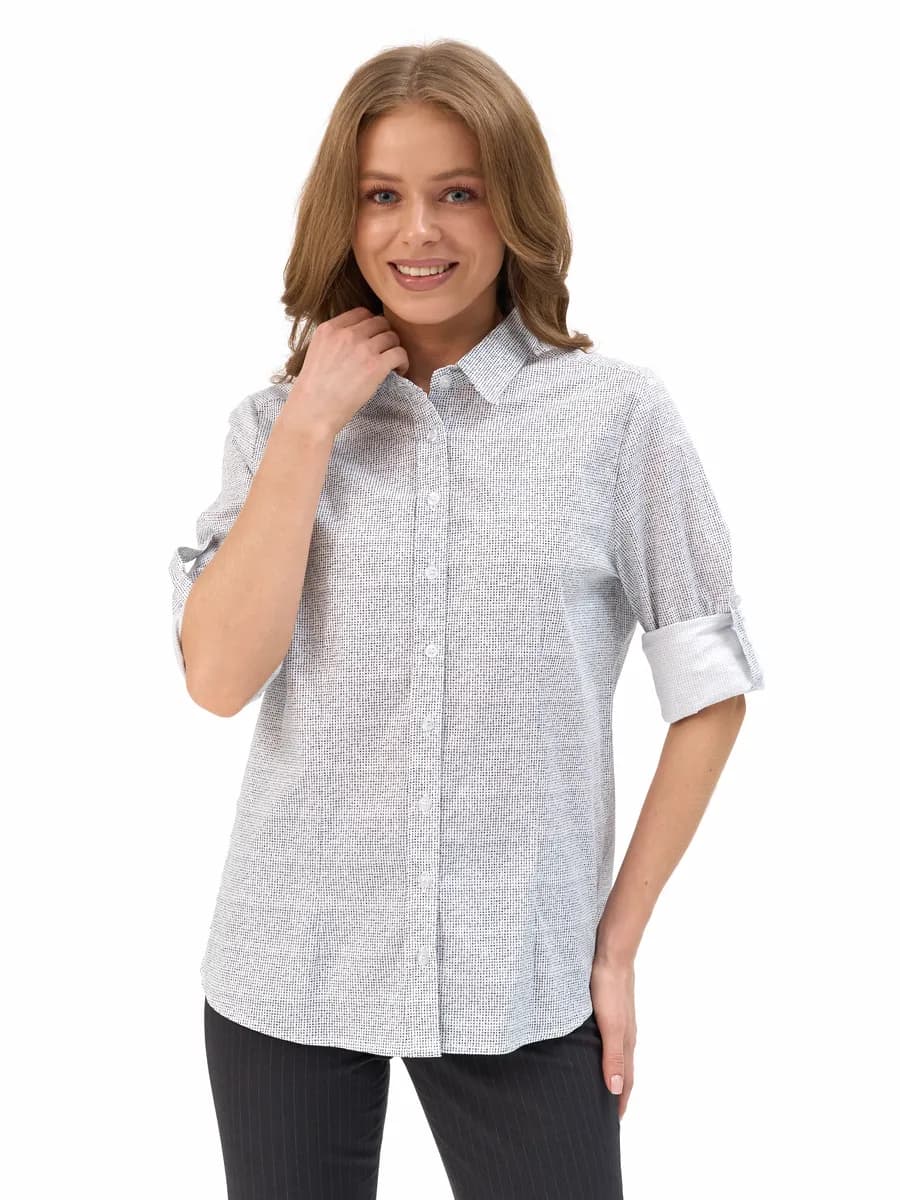 Рубашка летняя классическая приталенная для офиса школы