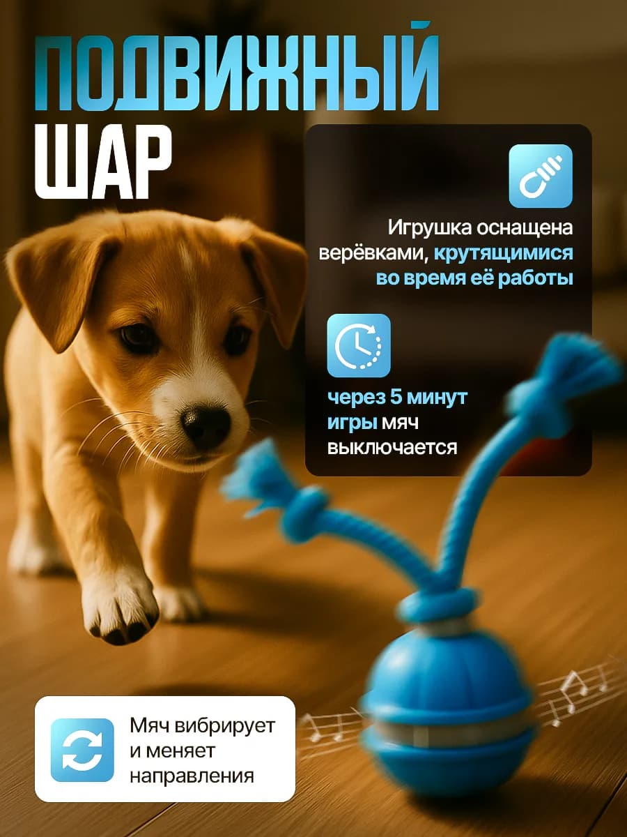 Игрушка шар для собак и кошек интерактивная