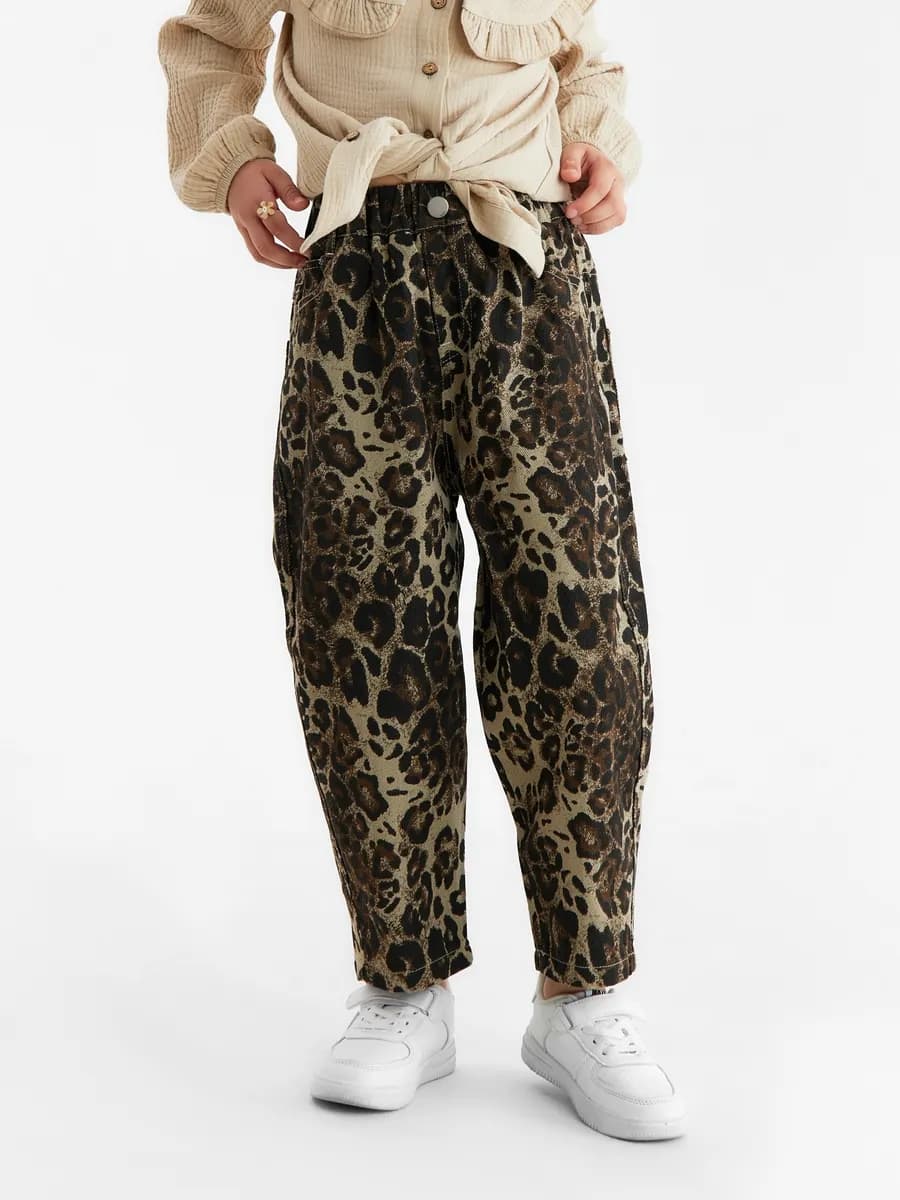 Джинсы детские леопардовые