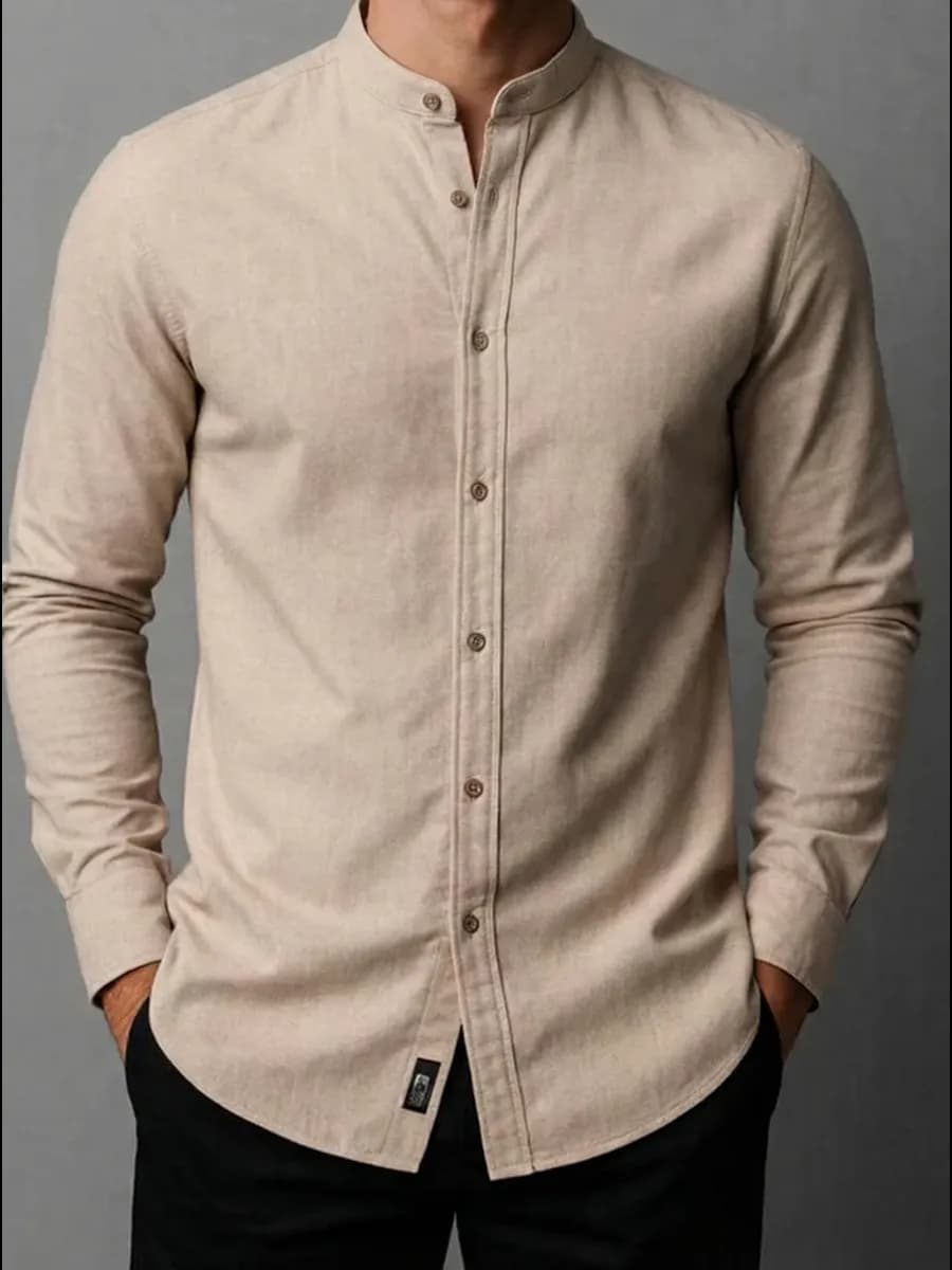 Рубашка со стойкой воротником