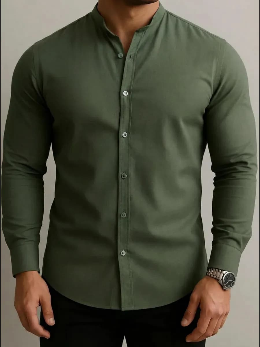 Рубашка со стойкой воротником