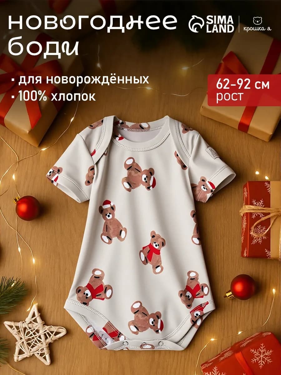 Новогоднее боди для новорожденных