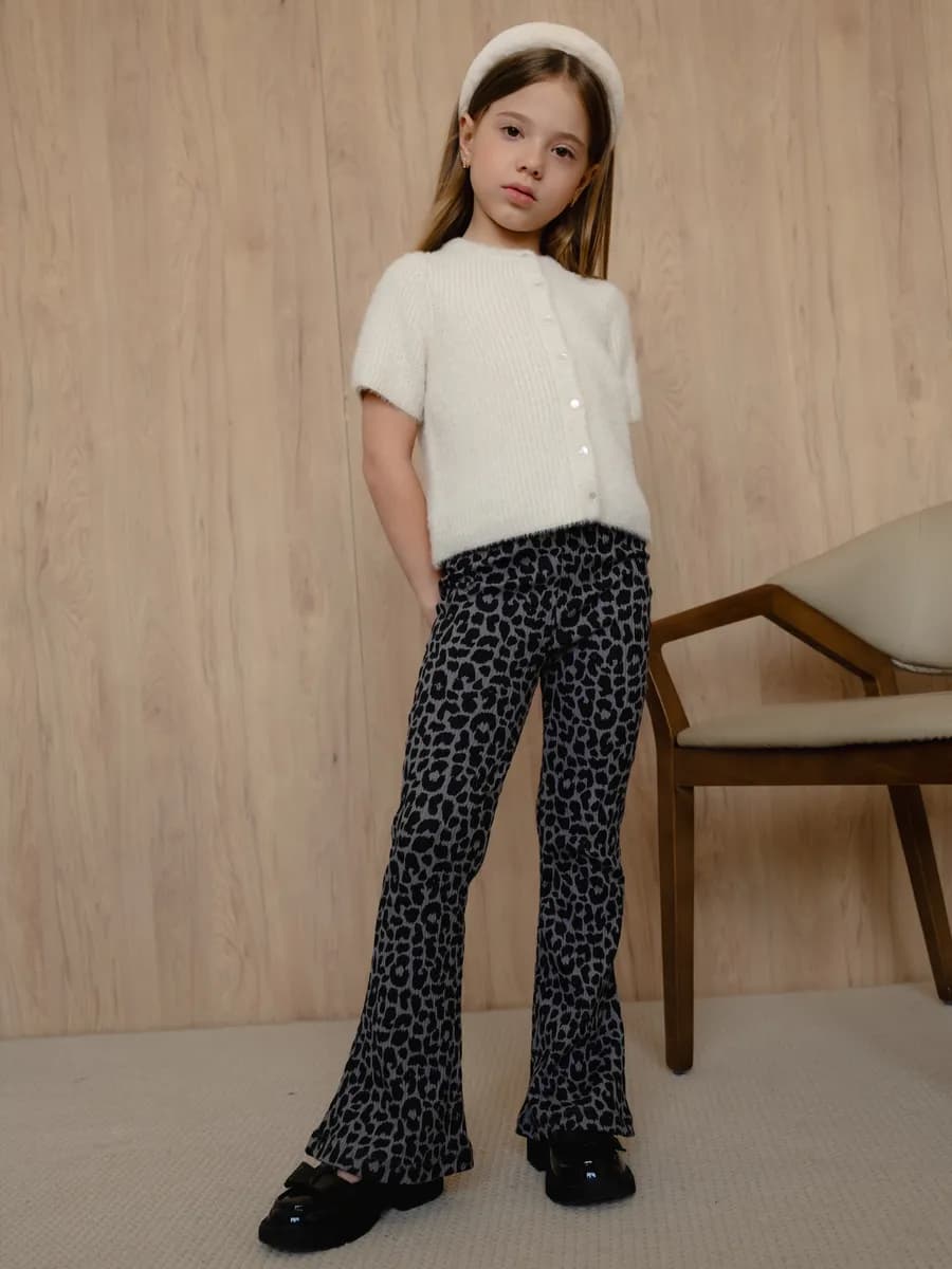 Леггинсы клеш в рубчик детские