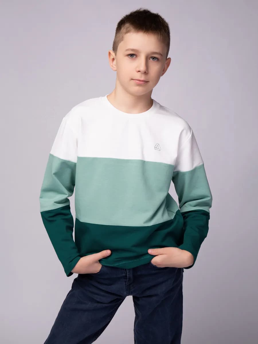 Лонгслив повседневный из футера