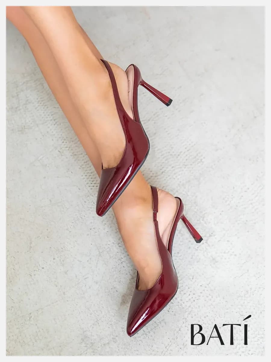 Туфли слингбэки на каблуке летние с открытой пяткой