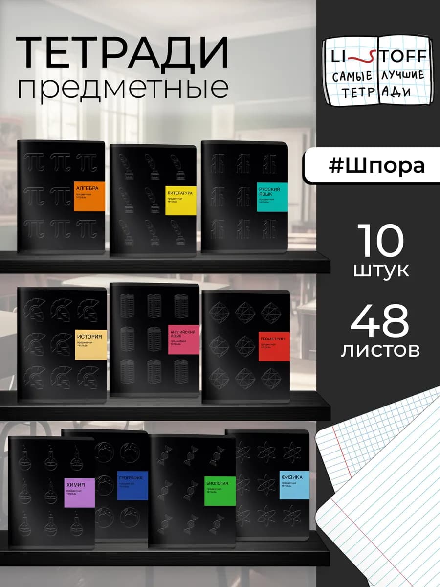 Предметные тетради набор 48 листов 10 штук