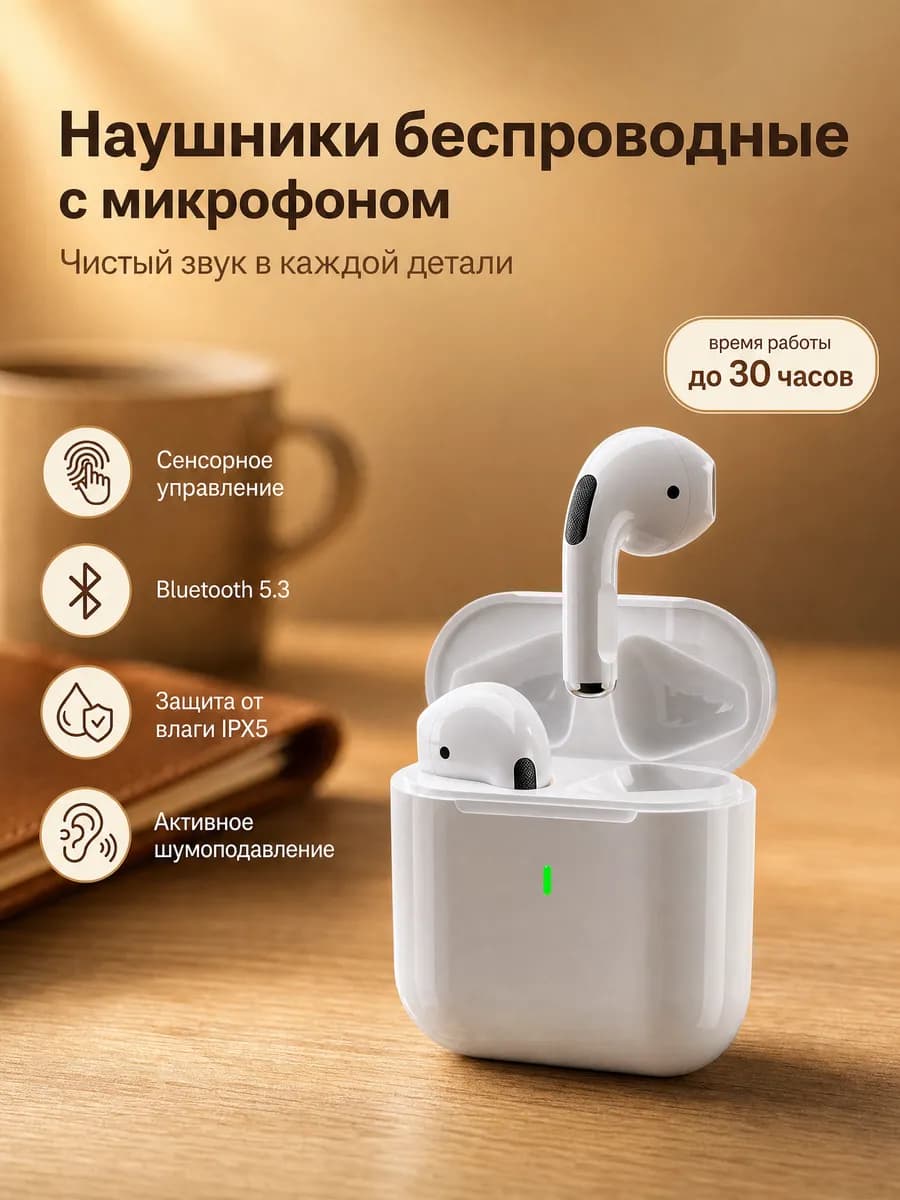 Наушники беспроводные с микрофоном A8Pro для iPhone Android