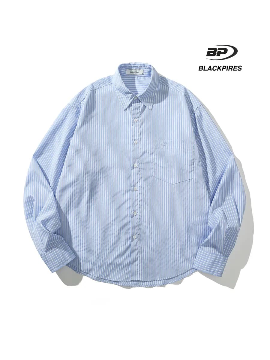 Рубашка в полоску с длинным рукавом