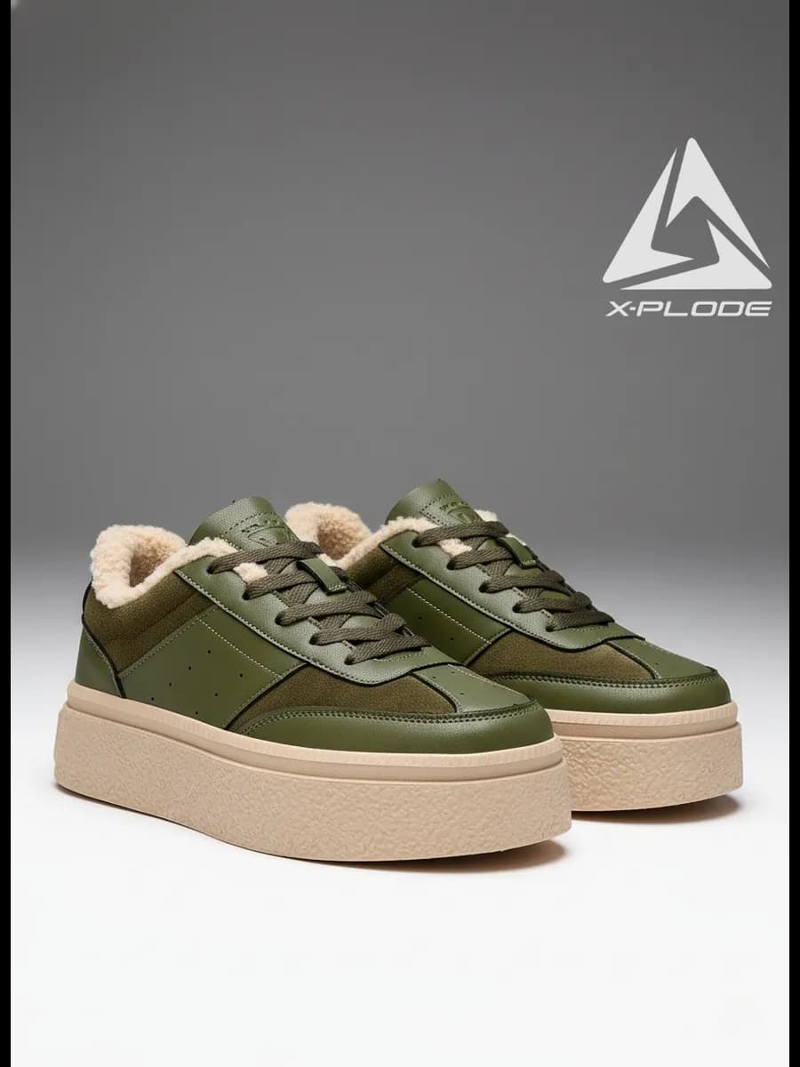 Зимние кеды с мехом утепленные