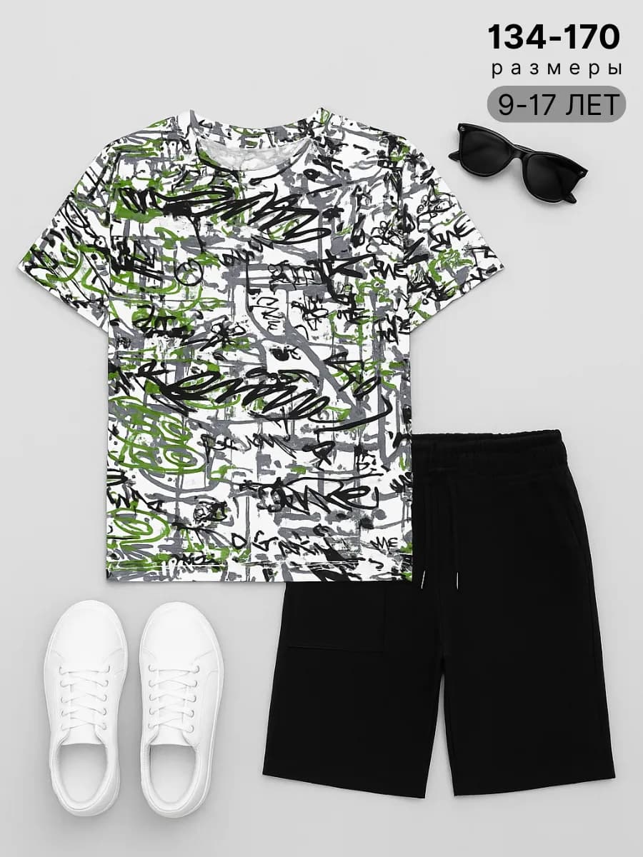 Костюм с шортами и футболкой домашний подростковый