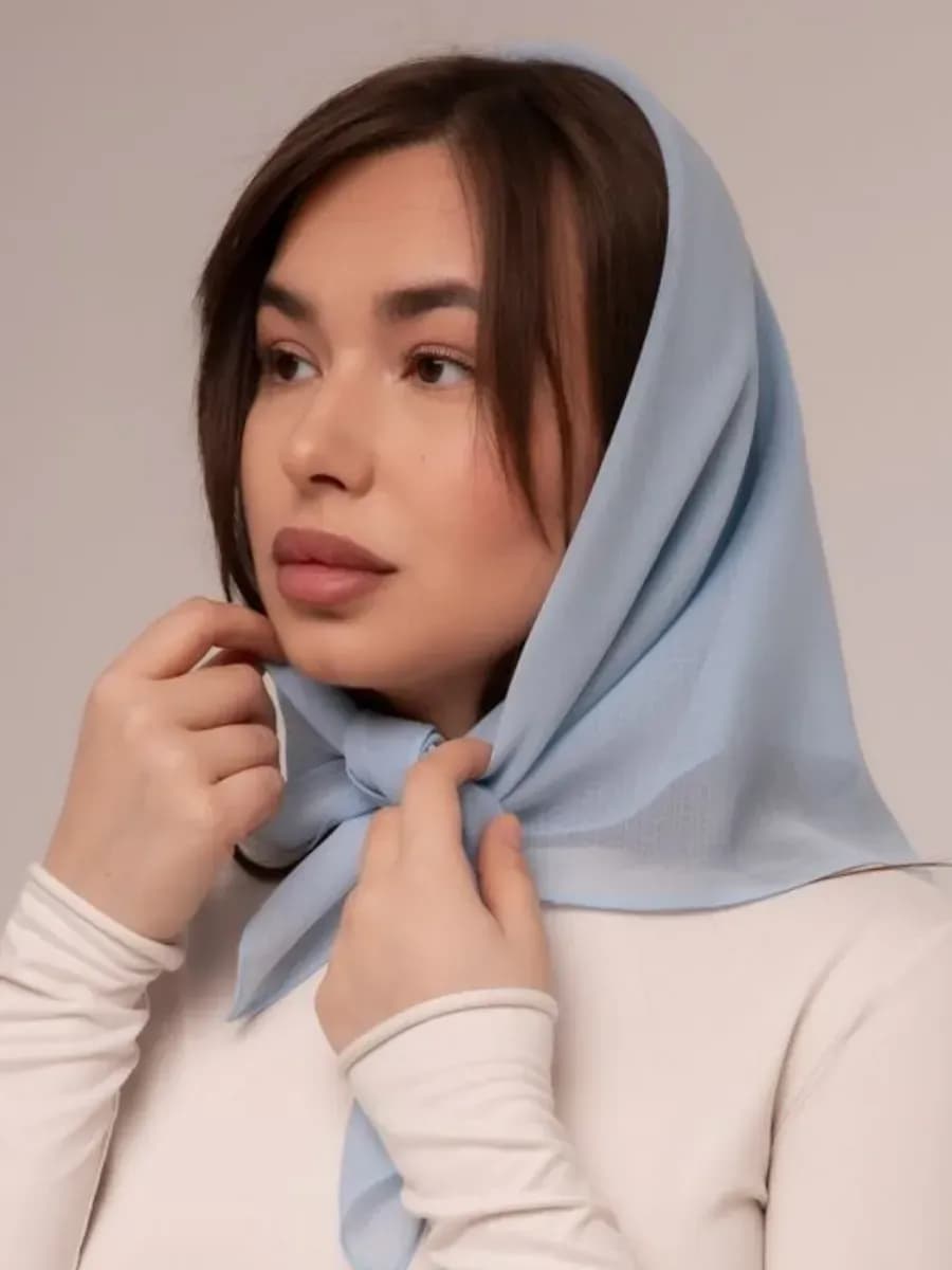 Шифоновый легкий платок на голову и шею в храм