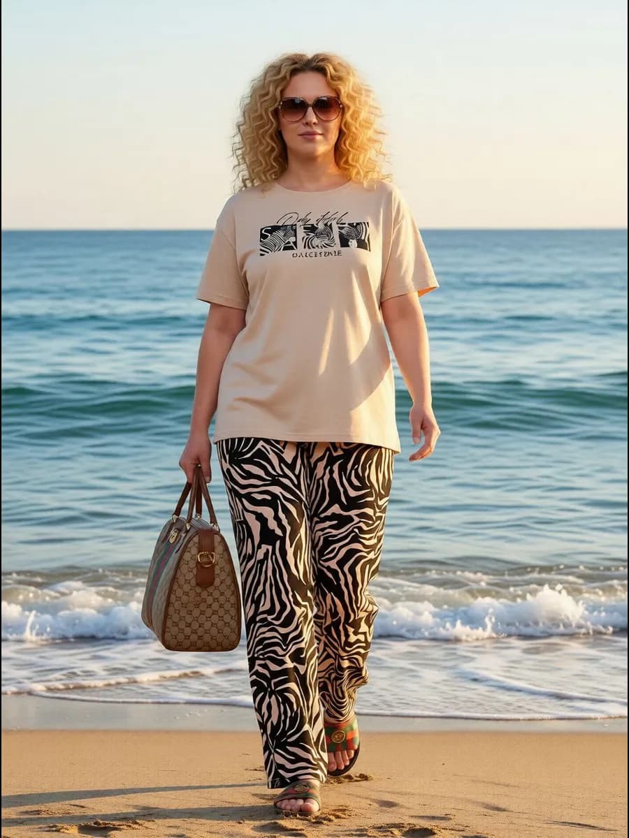 Костюм домашний со штанами больших размеров