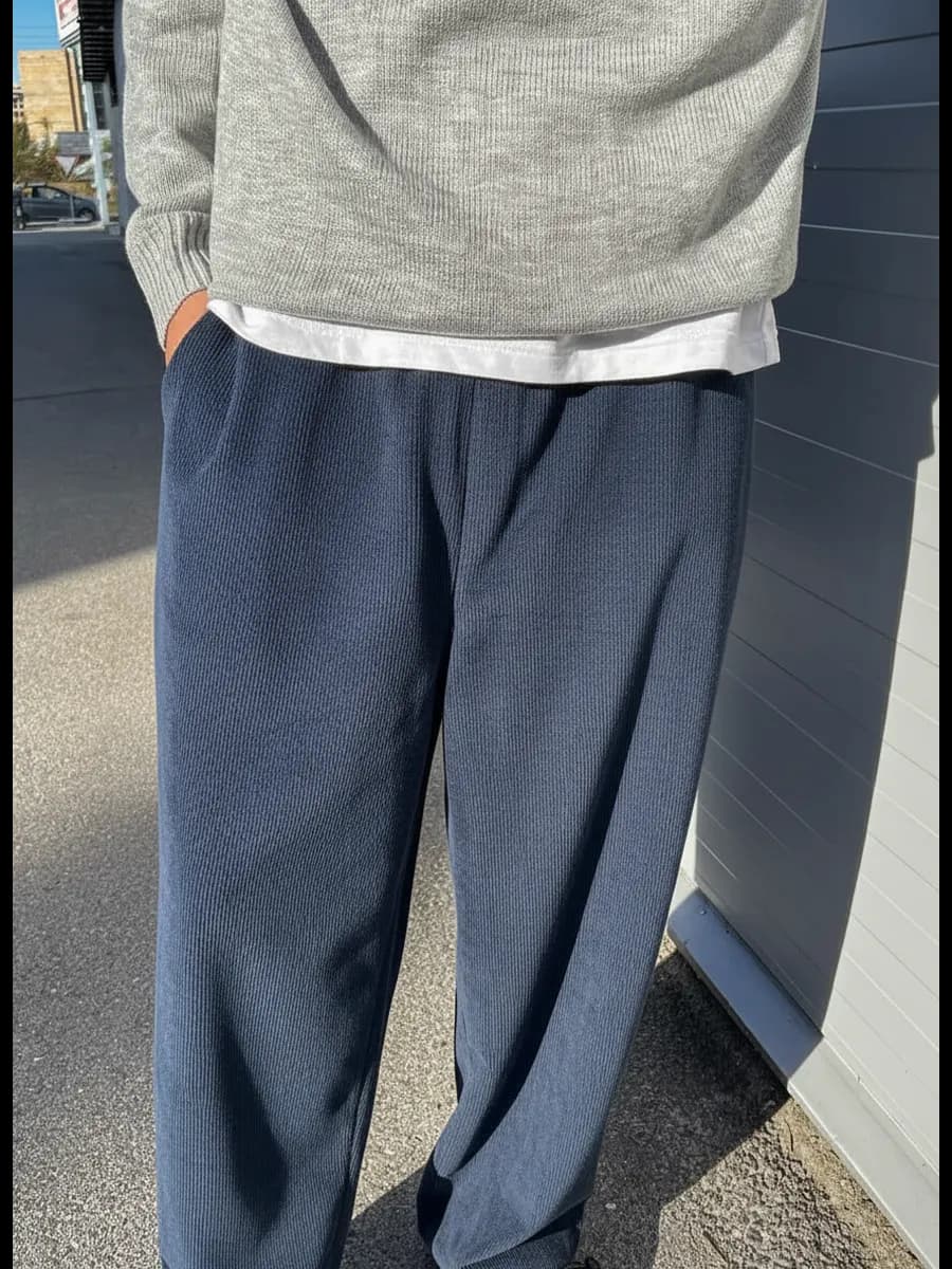 Брюки вельветовые широкие на резинке оверсайз y2k - фото 1