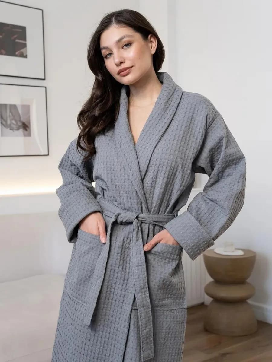 Халат вафельный банный хлопок