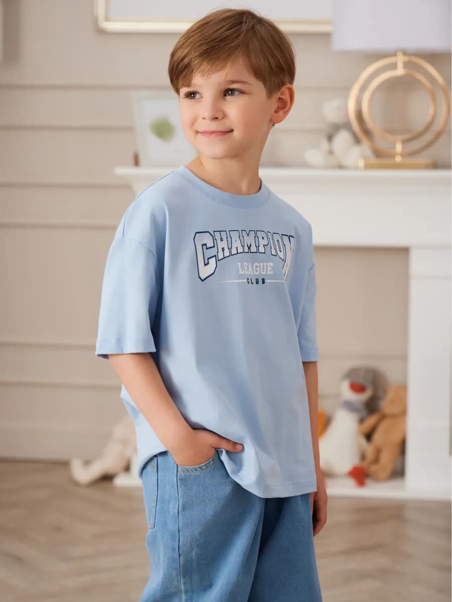Футболка для мальчика оверсайз с принтом