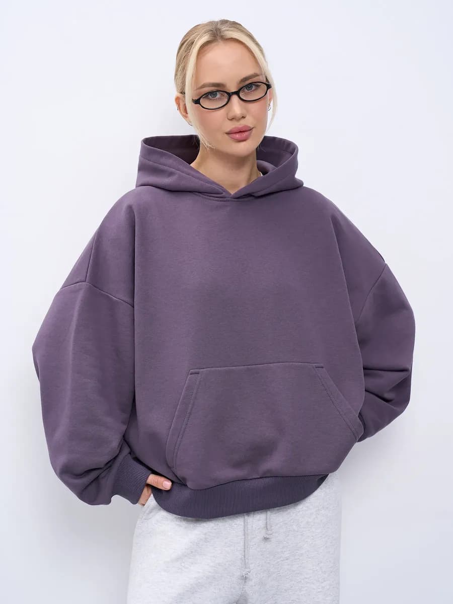 Худи оверсайз с капюшоном без начеса