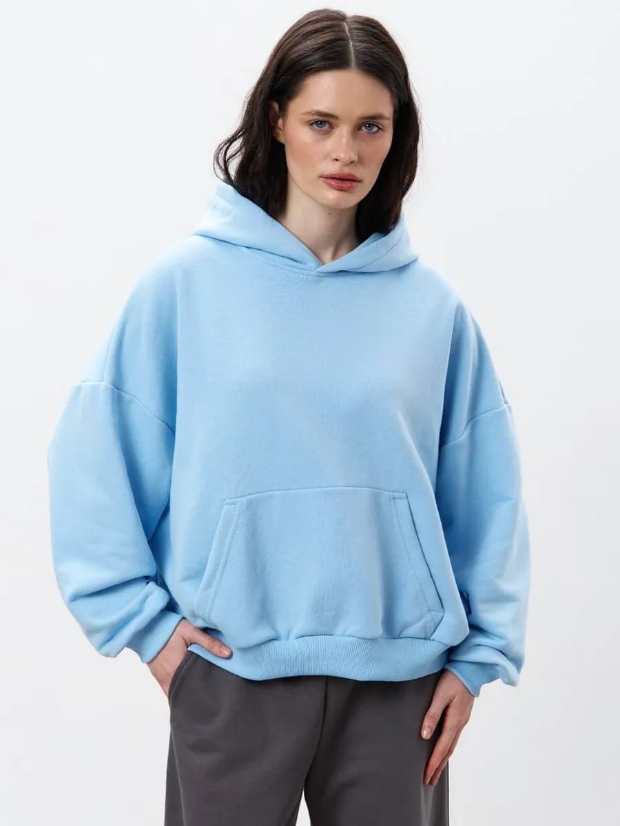 Худи оверсайз с капюшоном без начеса