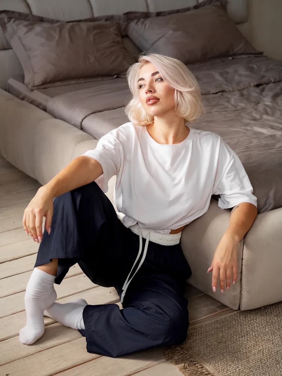 Брюки на резинке домашние легкие