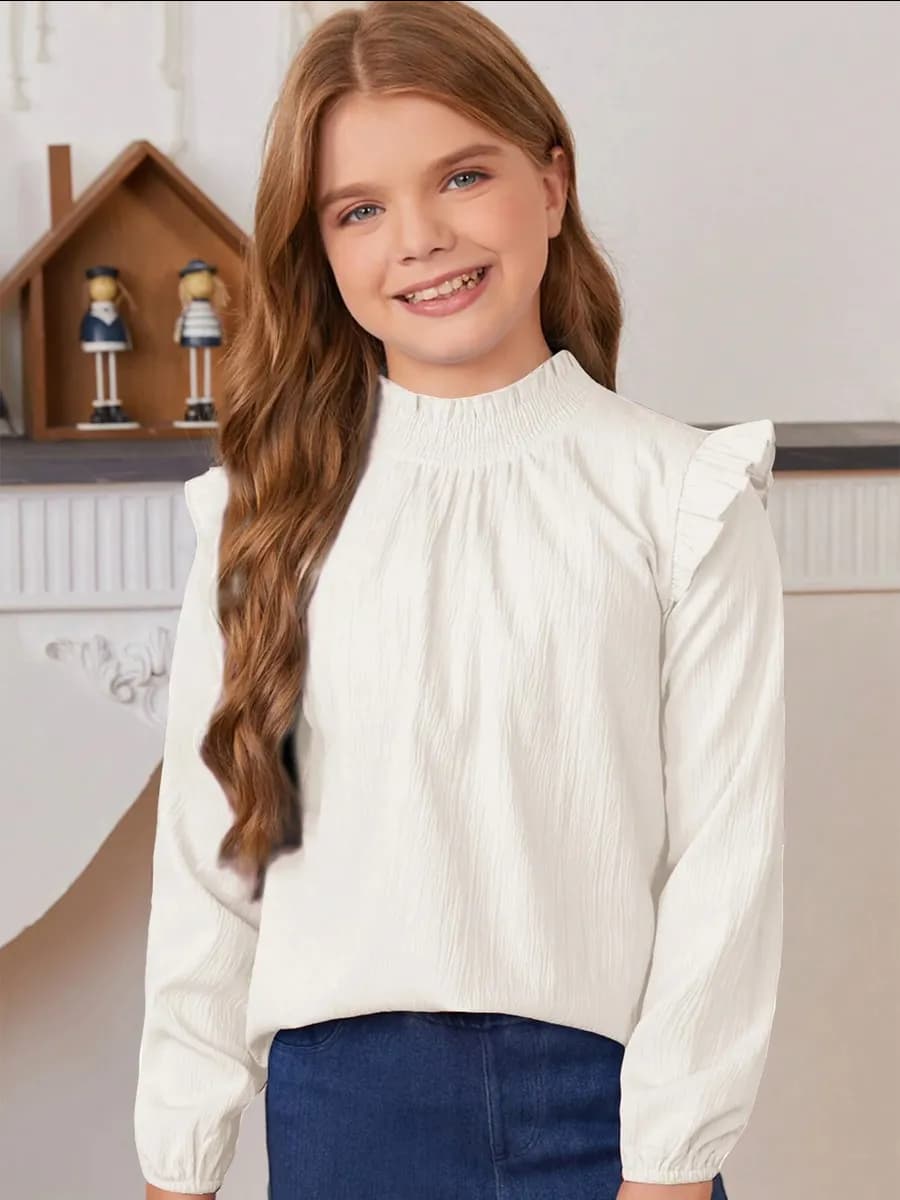 Блузка для девочки нарядная с воланами