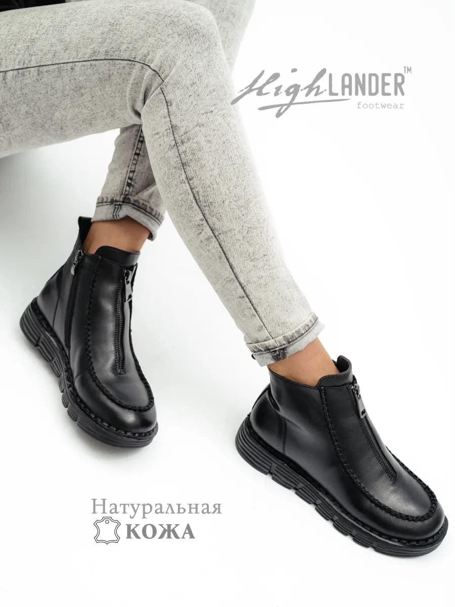 Ботинки женские демисезонные натуральная кожа на платформе - фото 1