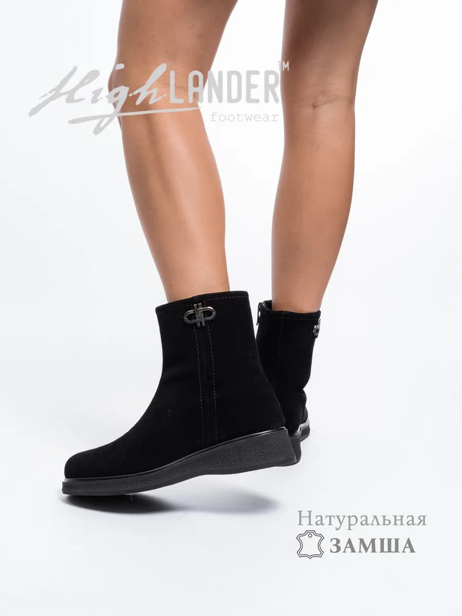 Ботинки женские зимние на танкетке замшевые - фото 1