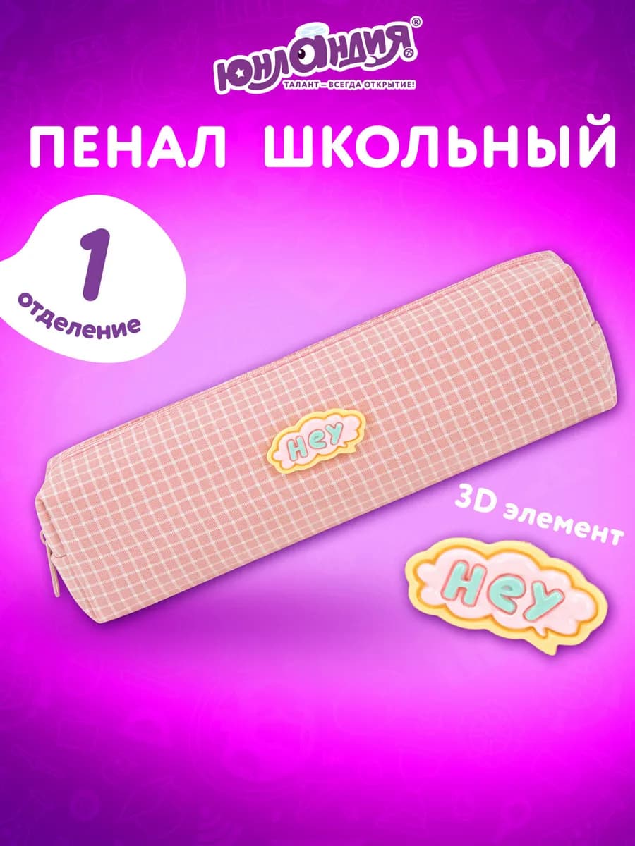 Пенал школьный для девочек для карандашей, ручек 1 отделение