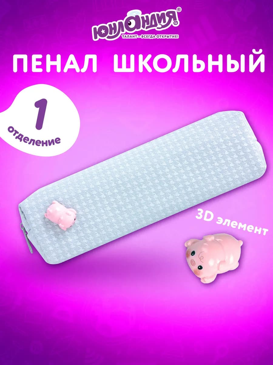 Пенал школьный для девочек для карандашей, ручек 1 отделение