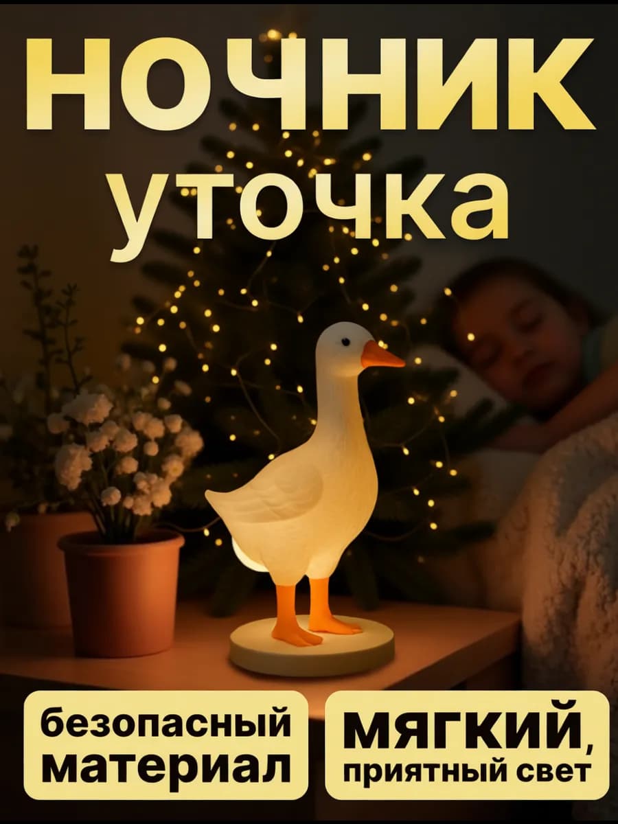 Лампа в виде утки, 3D-настольная с USB-портом