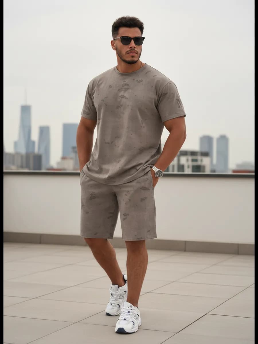 Летний костюм с шортами и футболкой